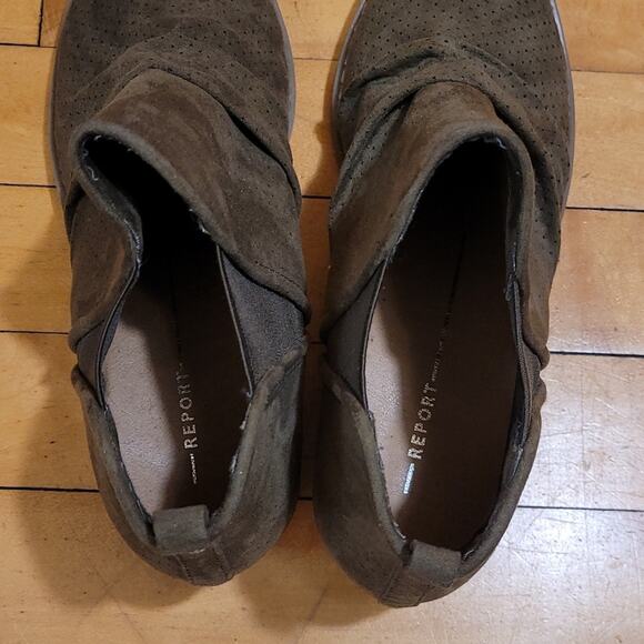 Report Women's Booties Pull on Ankle Boots Size 8.5 Olive Green Fall Comfortable - Picture 7 of 11